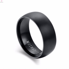 Bandes de mariage simples simples anneaux en titane noir pour les hommes